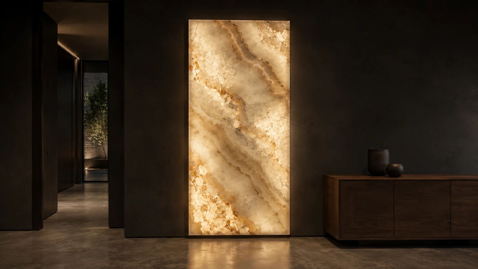 Backlit Blue Onyx kitchen counter